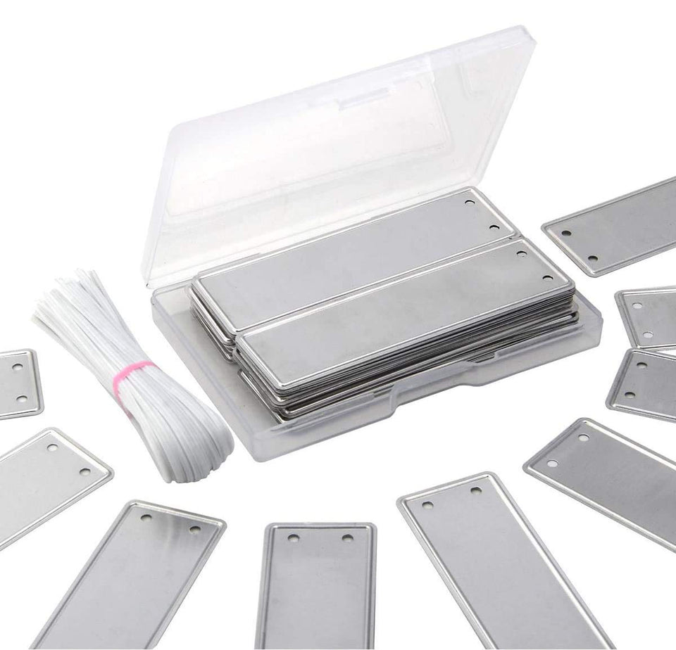 Coolrunner aluminum plant labels front-back for durable garden labeling.