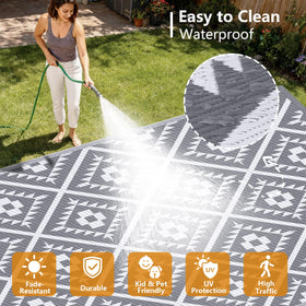 CoolTop rug 8x10 includes carry bag and stakes for stability