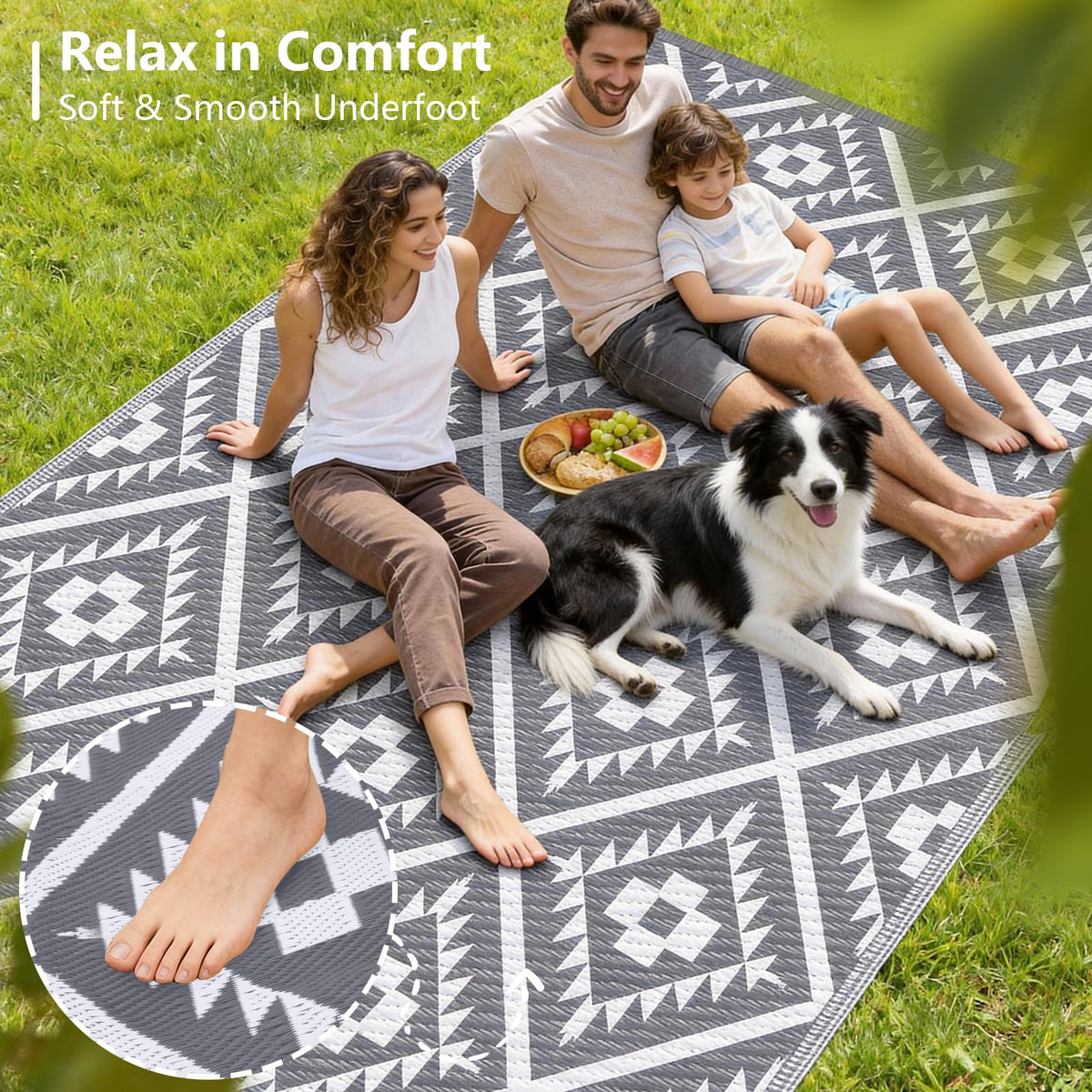 CoolTop 8x10 foldable rug, portable for travel and camping