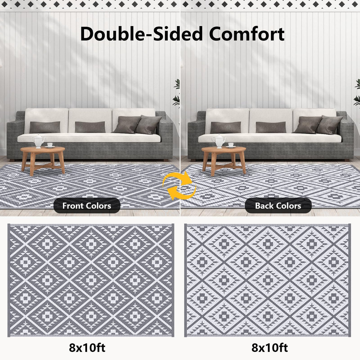 CoolTop 8x10 UV-resistant rug that keeps color vibrant outdoors
