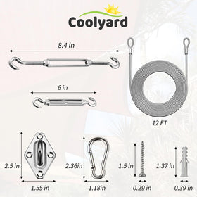 COOLYARD diamond pad eye plates for secure anchor points.