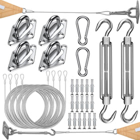 COOLYARD shade sail hardware kit 44 parts ready for quick outdoor installation.