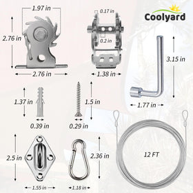 Coolyard 12ft wire rope offers flexible support for various shade configurations