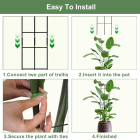 Coomin coated steel trellis offers durable rust resistant plant support.