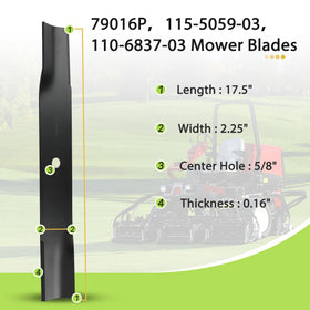 Cooouds 79016P blade length 17.5 inches supports smooth lawn mowing.