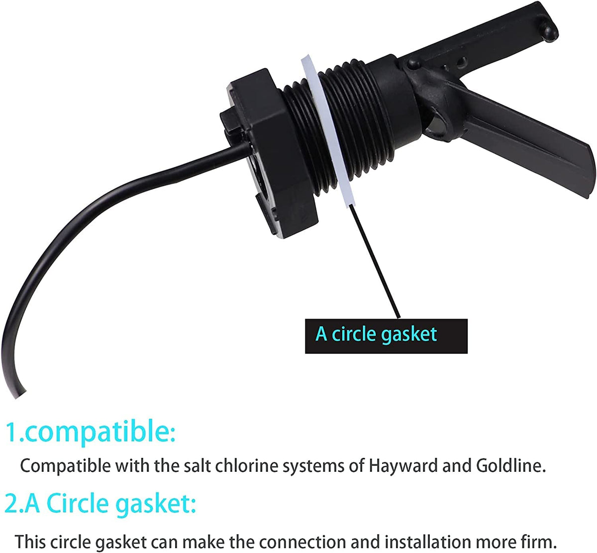 Cooouds matte black housing blends with pool equipment.