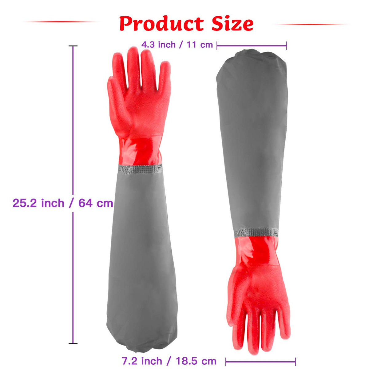 Coopache drain cleaning gloves with matte coating to improve grip