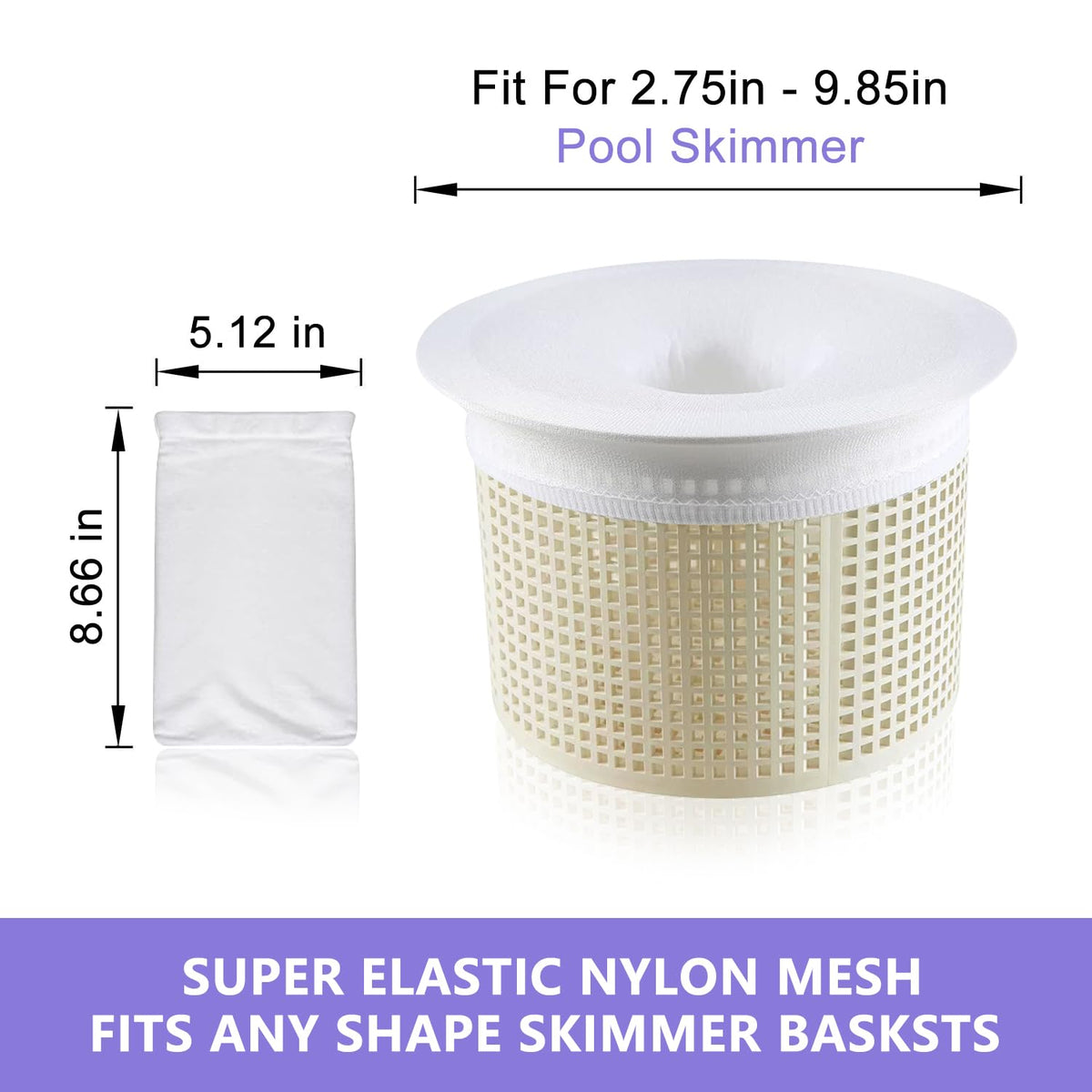 Coopache universal-fit skimmer basket works with any size or shape.