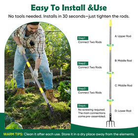 Coopvivi 4-tine cultivator adapts from weeding to soil aeration.