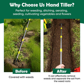 Coopvivi Hand Tiller ideal for raised beds and seedbed prep.