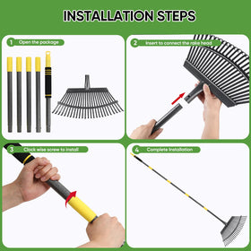 Coopvivi garden rake handles leaves, grass, weeds, and pine cones with ease.