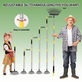 Coopvivi rust-resistant metal rake for lasting outdoor use