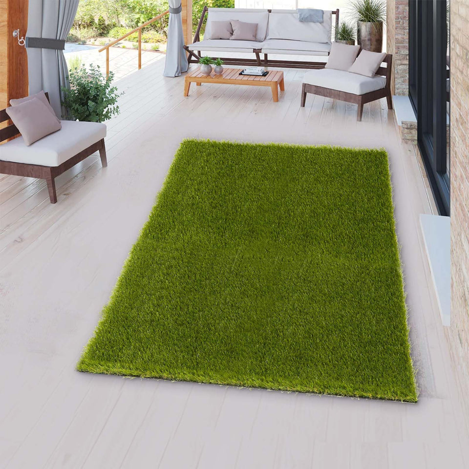 CooRug artificial grass 3x5 ft outdoor shows a natural-looking surface ideal for patios.