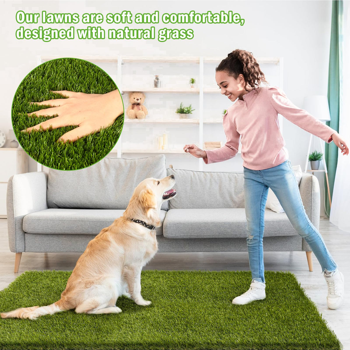 CooRug fake grass backing with drainage holes for quick water drainage