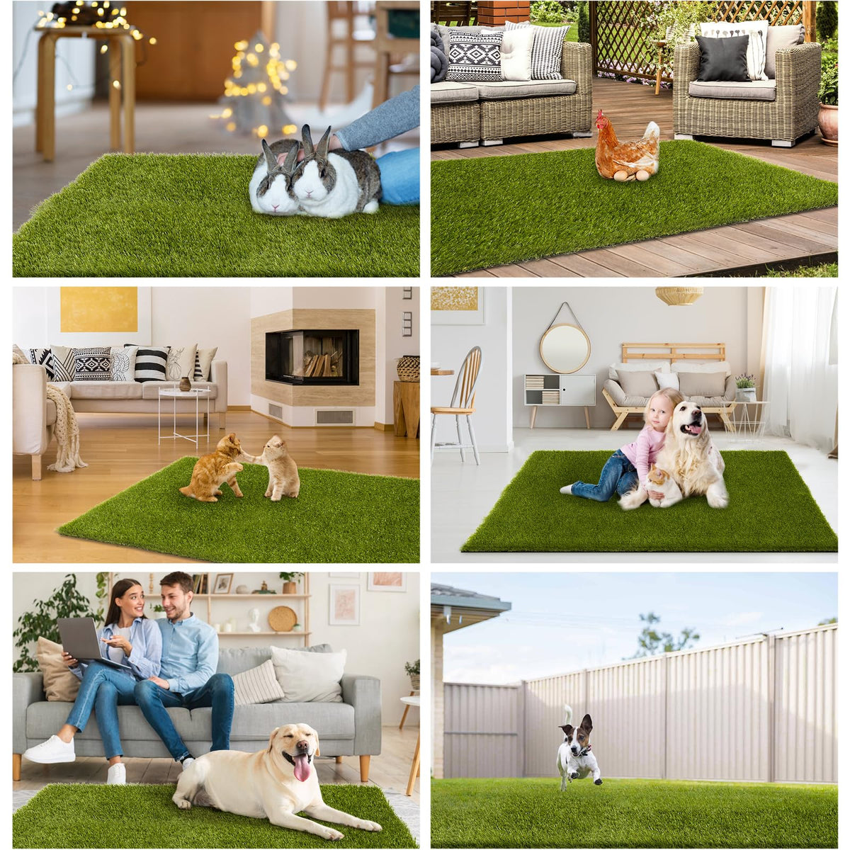 CooRug fake grass easy-clean surface, rinse with soap and water.