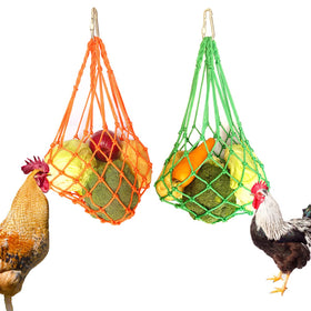 CooShou Chicken Vegetable Net Pocket Hanger for coop enrichment.
