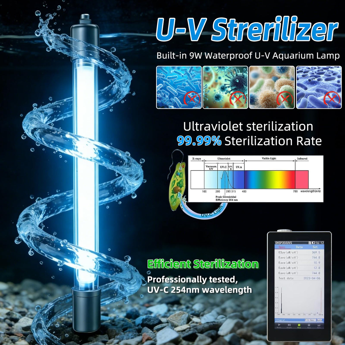 COOSPIDER 35W pump delivers steady circulation for consistent filtration.
