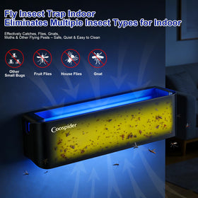 coospider-repta uv fly trap on desk quietly catches fruit flies.