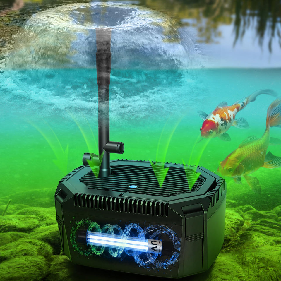 Coospider-Repta UV light clarifier improving pond water clarity