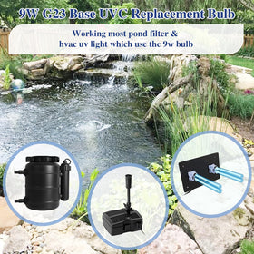coospider-repta UV-C bulb with G23 base for easy pond filter upgrade.