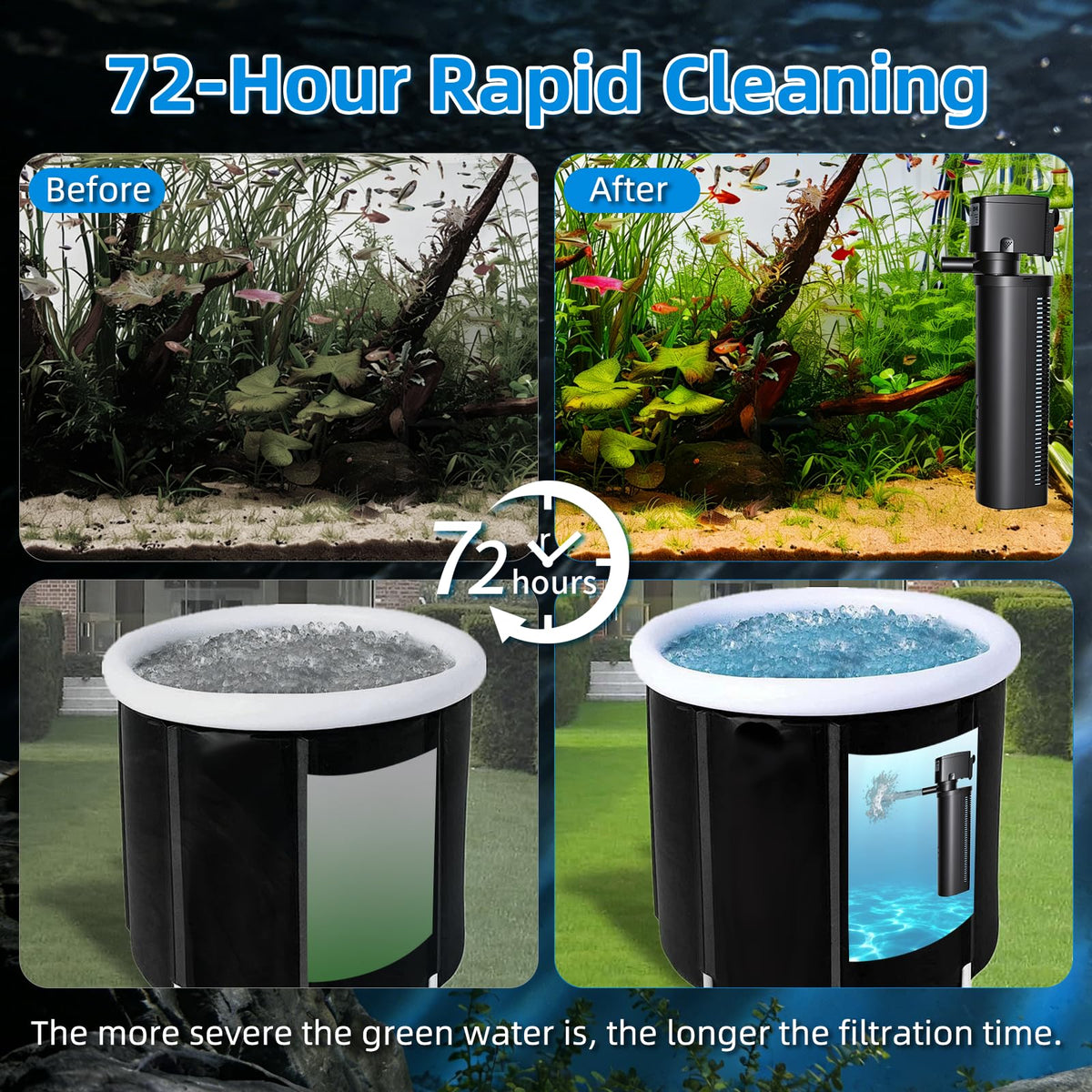 COOSPIDER UV light 254nm helps keep water clearer while filtration runs.