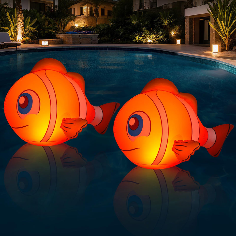Cootway clownfish floating light on water adds playful ambiance for evenings