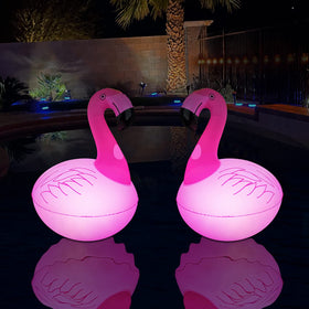 Cootway flamingo pool light on water with vibrant glow for atmosphere