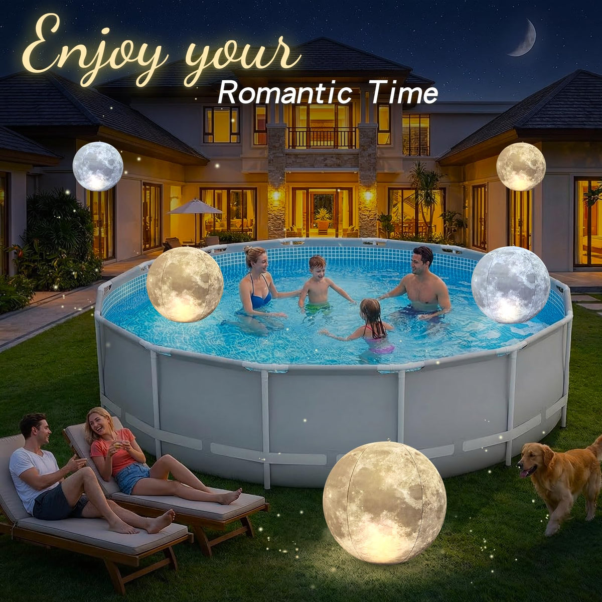 Cootway moon light adds festive decor for garden and patio events.