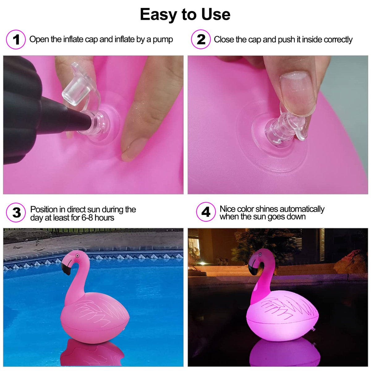 Cootway solar flamingo light enhancing garden and patio decor