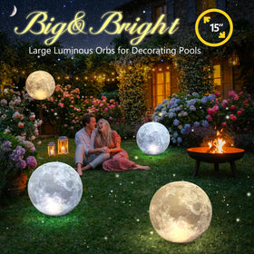 Cootway solar-powered pool light charges in sun and lights up night swims.