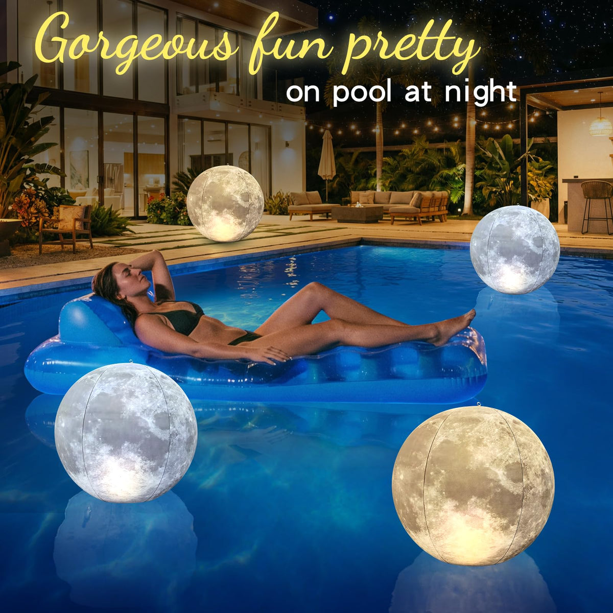 Cootway weighted bottom keeps the moon light stable while floating.