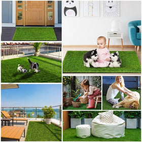 CooZero grass mat with non-slip backing stays in place near doors