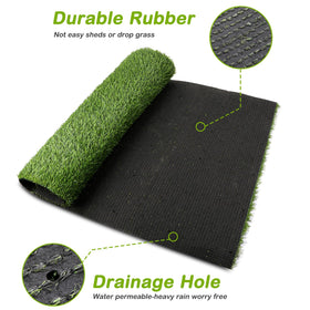 CooZero artificial grass patio lawn with a realistic look for all seasons.