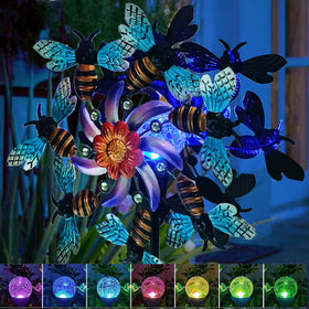 COOZZYHOUR glass ball provides 8–10 hours of color-lit evenings after dusk