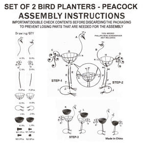 COOZZYHOUR Indoor or outdoor display ready peacock planters