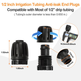 Copadri 1/2in barbed end cap connector for leak-resistant connections on drip tubing.