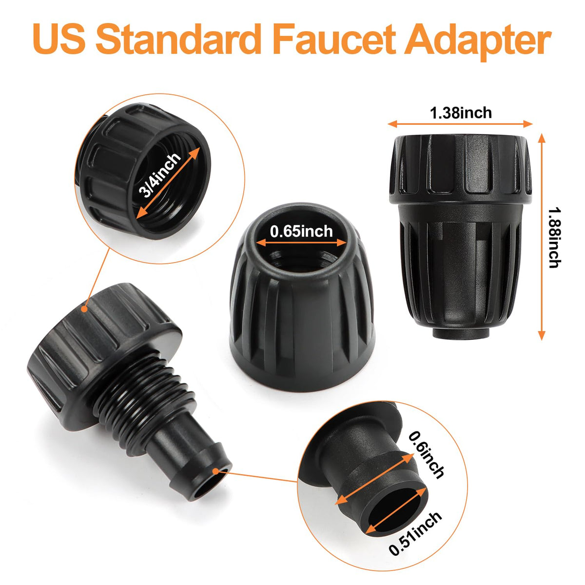 Copadri universal adapter closeup showing secure twist-lock for leak-free fittings
