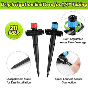 Copadri adjustable 360° flow emitter enables precise plant watering.