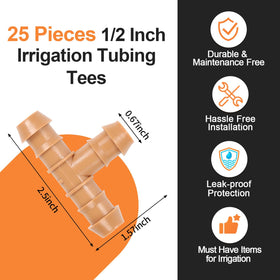 Copadri barbed tee connector offering secure three-way drip line joints.