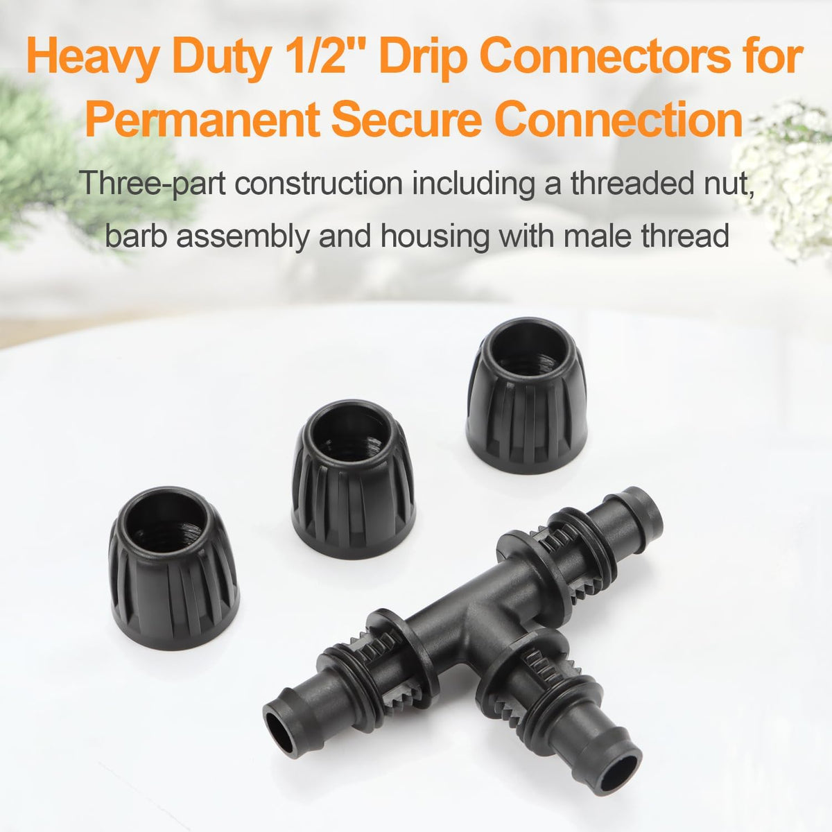 Copadri barbed connectors close-up showing sharp barb for tight grip