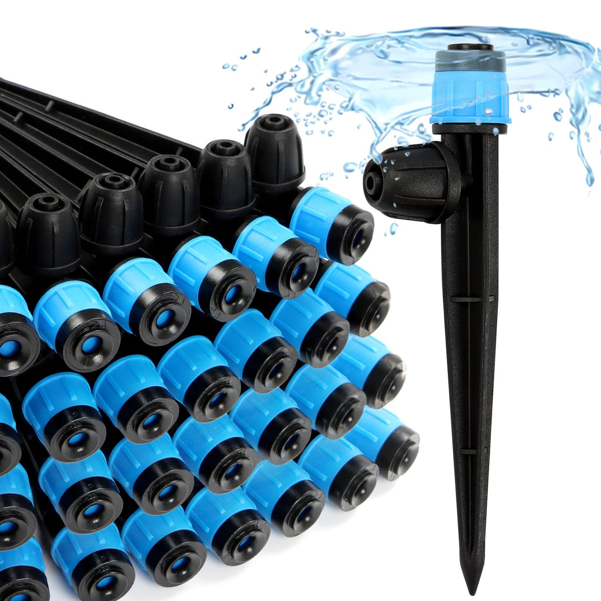 Copadri drip emitter fan stake 5-inch in action for precise garden irrigation