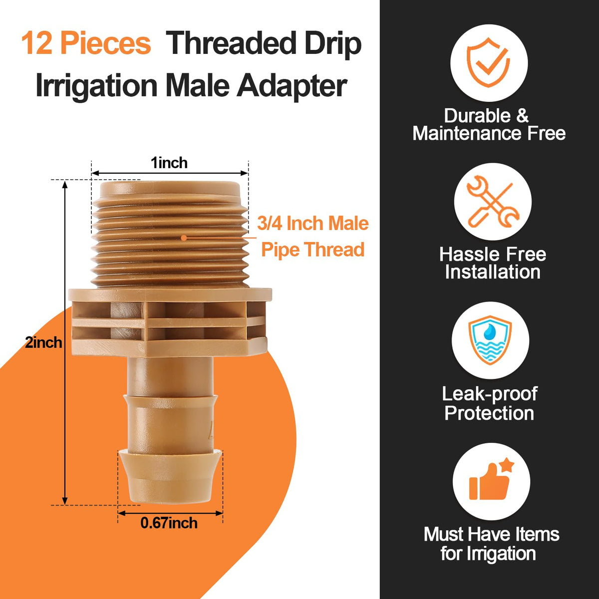 Copadri drip tubing connector linking PVC lines to tubing