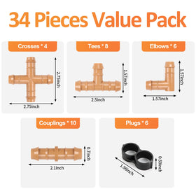 Copadri half-inch drip tubing connectors for quick, secure connections.