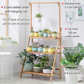 COPREE Bamboo plant shelf unit side view shows sturdy indoor frame