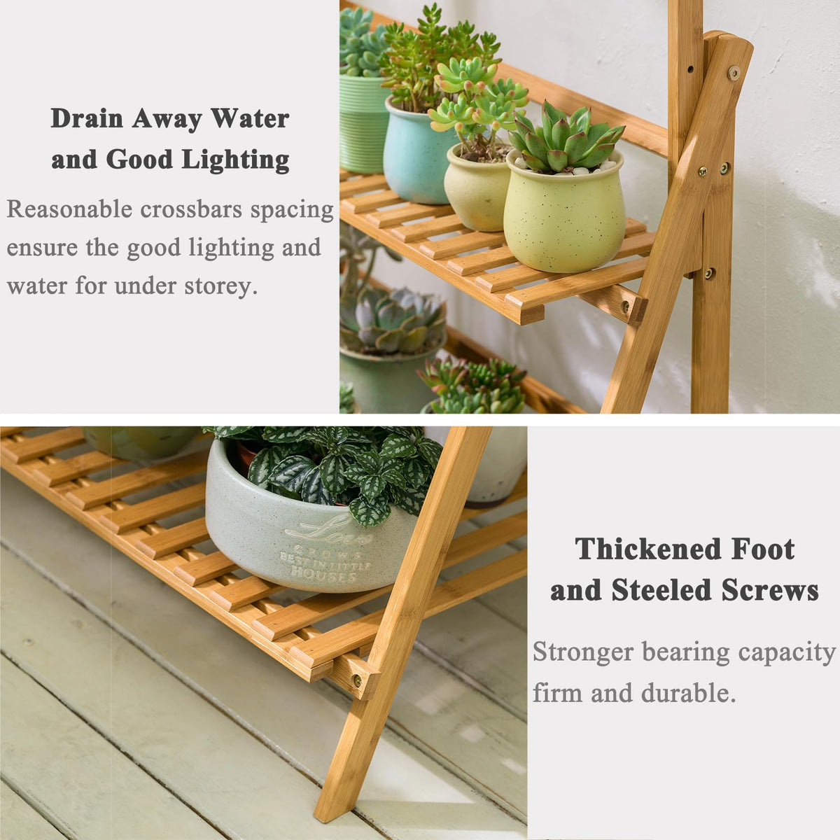 COPREE Foldable plant stand folded for compact storage