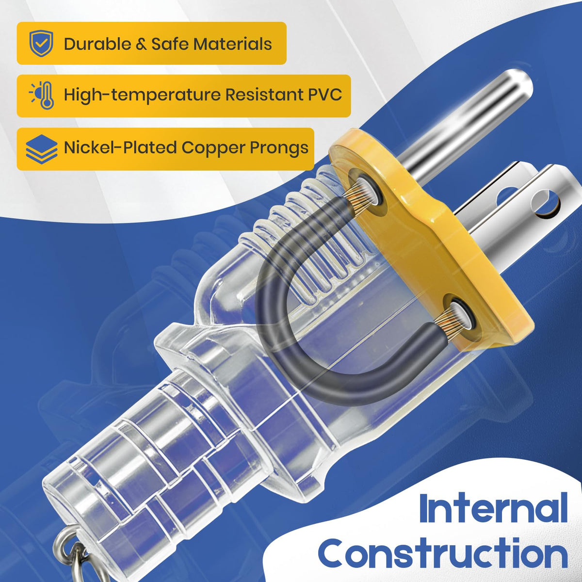 Suitable for portable generators used with campers, motorhomes, and travel trailers.