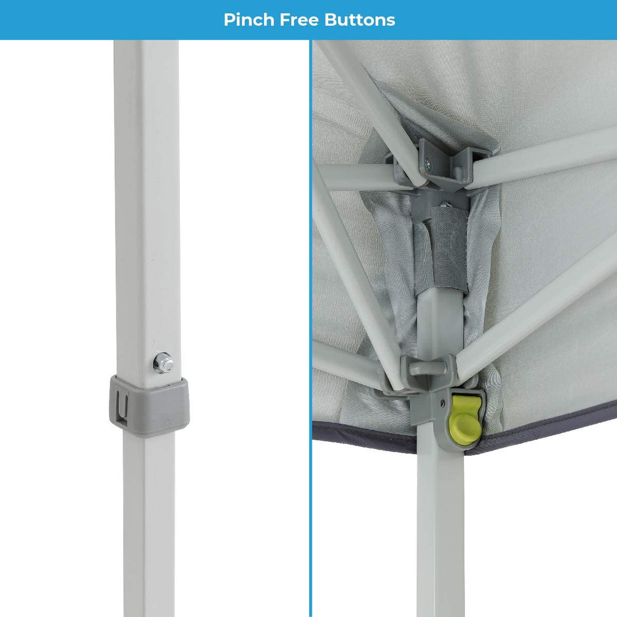 CORE Instant half sun wall rolled up for ventilation and flexible shade.
