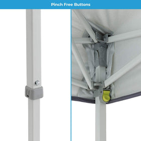 CORE Instant half sun wall rolled up for ventilation and flexible shade.