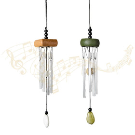 Corinth 2-pack silver wind chime with ceramic drops for outdoor ambience