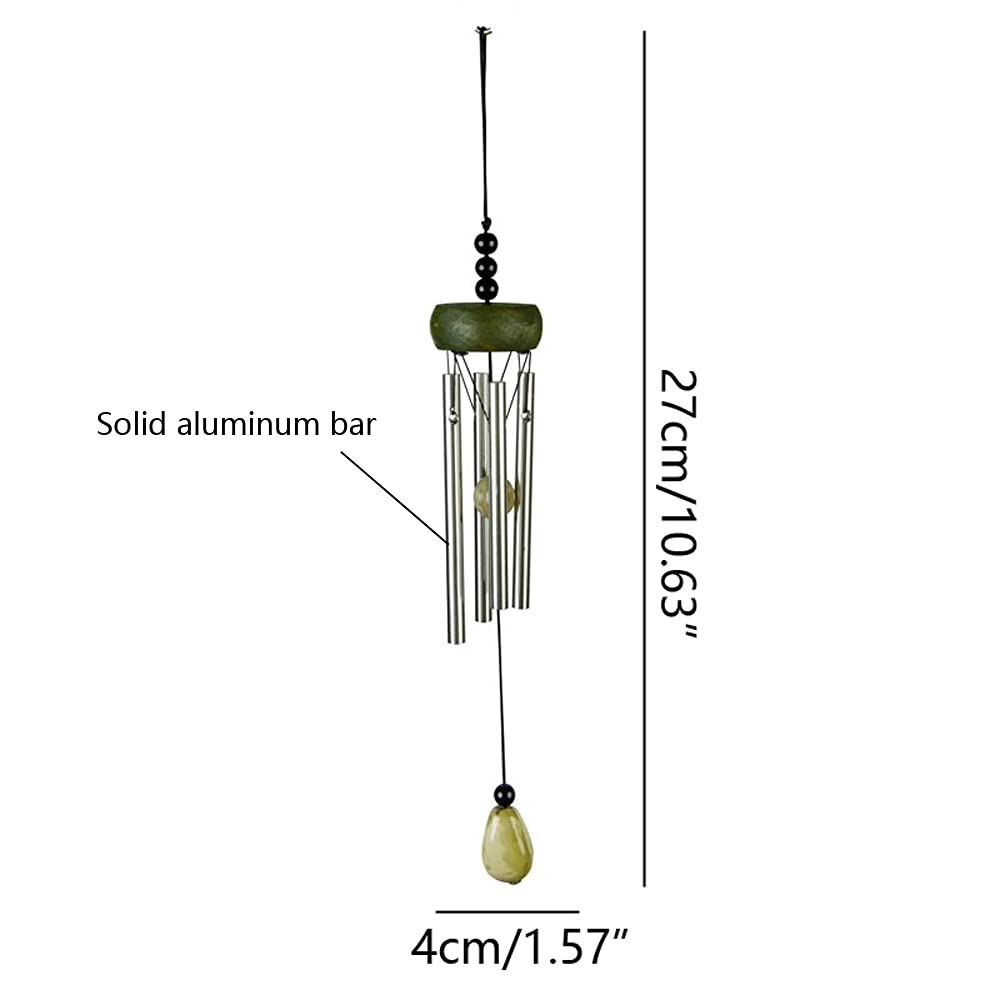 Corinth wind chime with four different length silver tubes